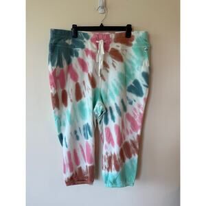 NWT LIVI Lane Bryant Drawstring Tie-Dye Crop Joggers Sweatpants Women Size 22-24